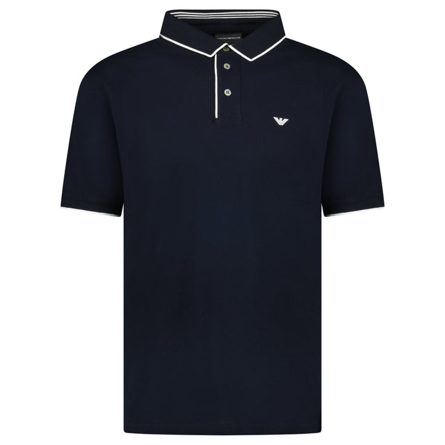 Emporio Armani Eagle Logo Twin Tip Polo - Shirt Navy - Boinclo - Outlet Sale Under Retail