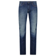 Emporio Armani J06 Slim Fit 5 Pocket Paint Splatter Jeans Blue - Boinclo - Outlet Sale Under Retail