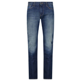 Emporio Armani J06 Slim Fit 5 Pocket Paint Splatter Jeans Blue - Boinclo - Outlet Sale Under Retail