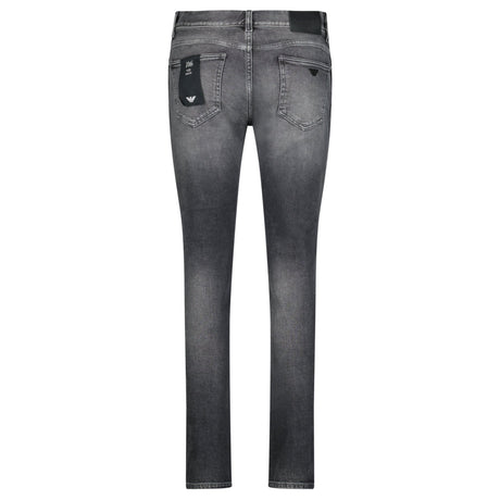 Emporio Armani J16 Slim - Cut Stonewashed Jeans in Black Grey - Boinclo - Outlet Sale Under Retail