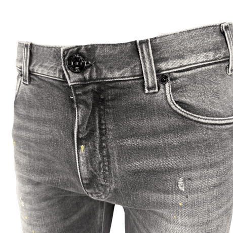 Emporio Armani J16 Slim - Cut Stonewashed Jeans in Black Grey - Boinclo - Outlet Sale Under Retail