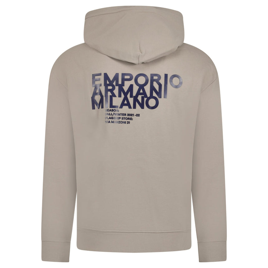 Emporio Armani Front & Back Print Hooded Sweatshirt Grey - Boinclo - Outlet Sale Under Retail