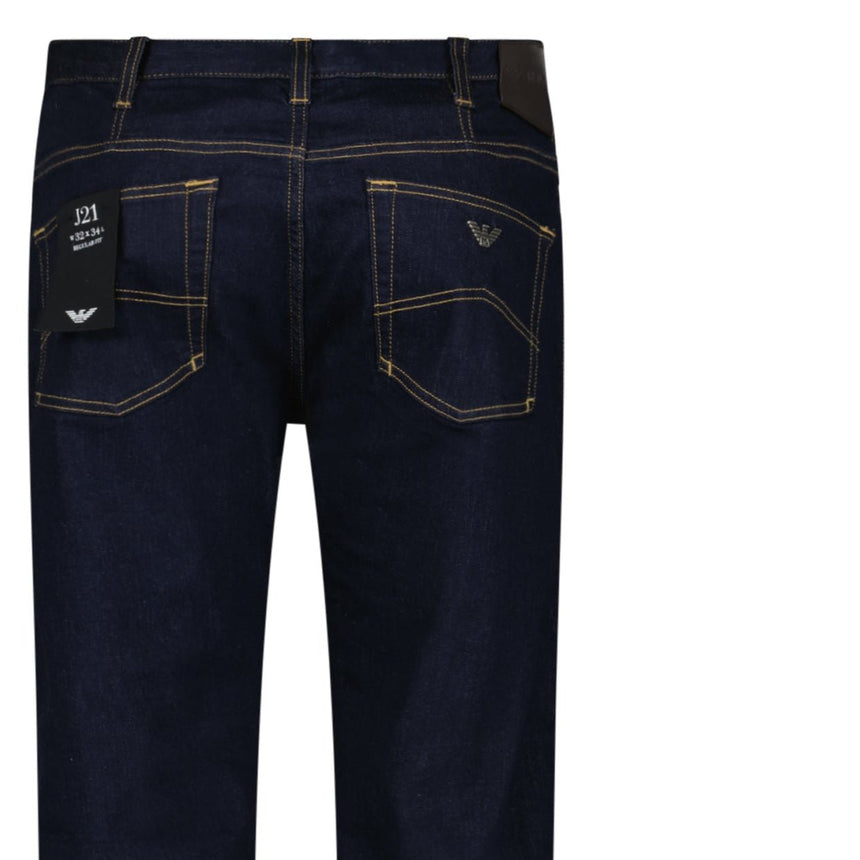 Emporio Armani J21 Regular Fit Jeans in Dark Blue - Boinclo - Outlet Sale Under Retail