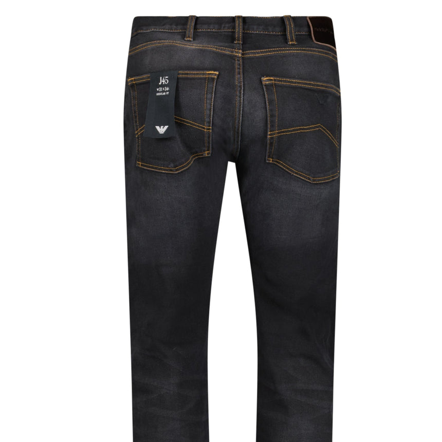 Emporio Armani J45 Regular Fit Jeans in Black - Boinclo - Outlet Sale Under Retail
