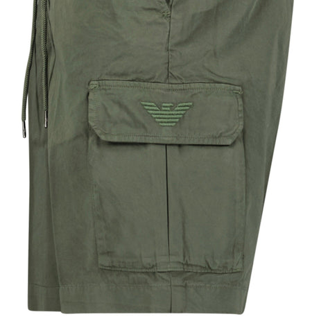 Emporio Armani Logo Bermuda Shorts in Khaki - Boinclo - Outlet Sale Under Retail