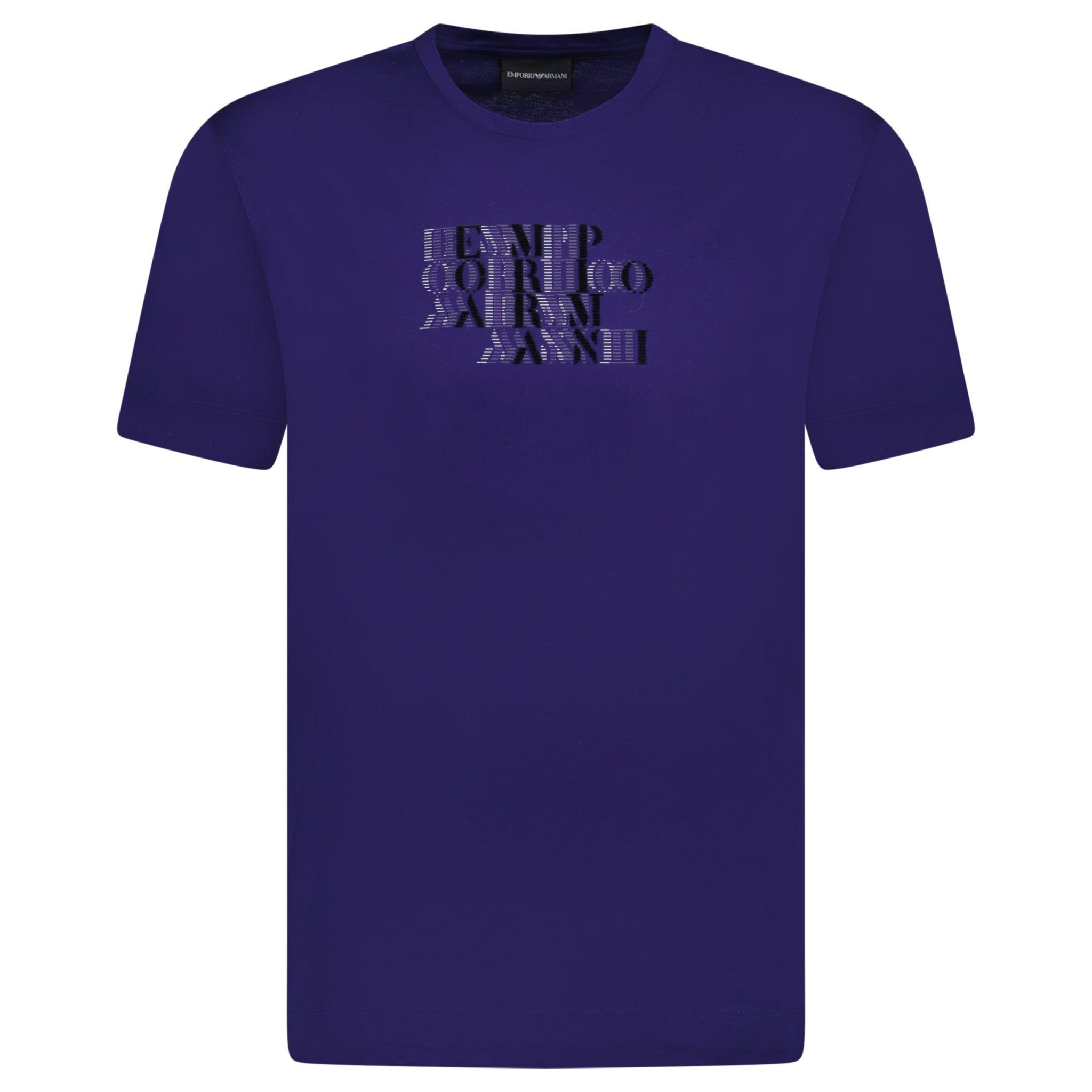 Emporio Armani Velvet Writing Logo Mercerised T Shirt Purple Outlet Sale Always Under Retail Boinclo