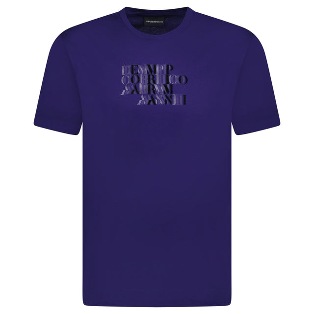 Emporio Armani Velvet Writing Logo Mercerised T-Shirt Purple