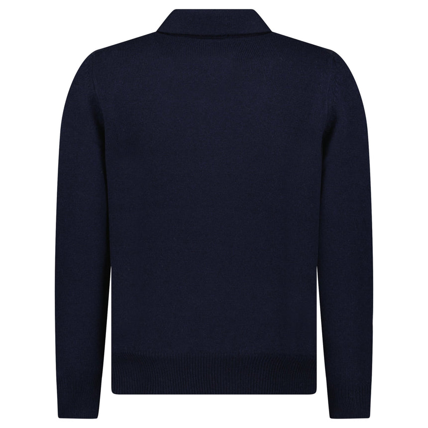 Gran Sasso Alcantara and Organic Cotton Button-Up Hybrid Jacket in Navy Blue - Boinclo - Outlet Sale Under Retail
