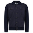 Gran Sasso Alcantara and Organic Cotton Button-Up Hybrid Jacket in Navy Blue - Boinclo - Outlet Sale Under Retail