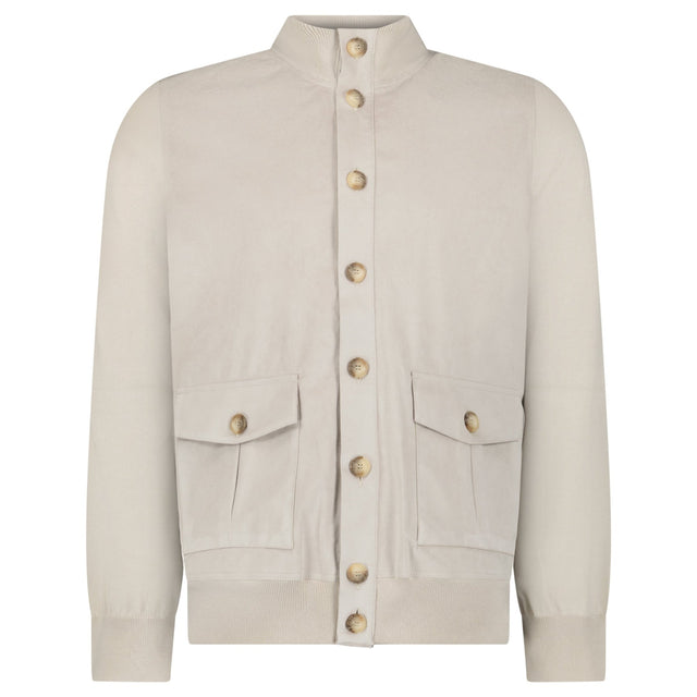 Gran Sasso Alcantara Suede - Effect Jacket in Beige - Boinclo - Outlet Sale Under Retail