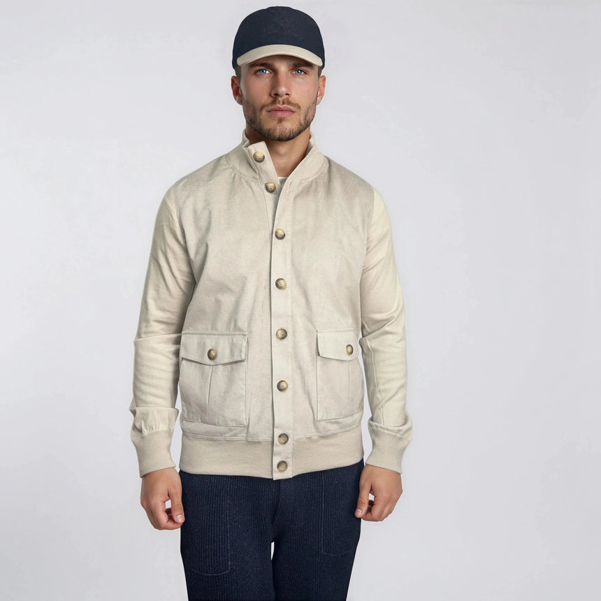 Gran Sasso Alcantara Suede - Effect Jacket in Beige - Boinclo - Outlet Sale Under Retail