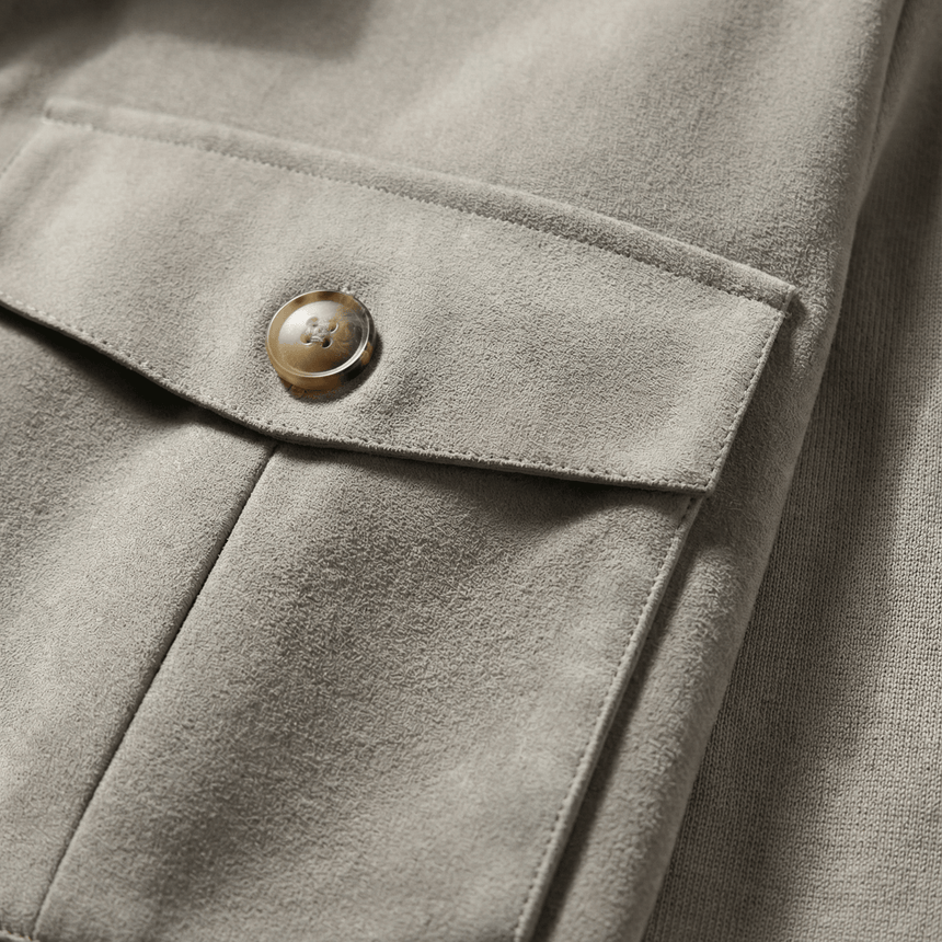 Gran Sasso Alcantara Suede - Effect Jacket in Beige - Boinclo - Outlet Sale Under Retail