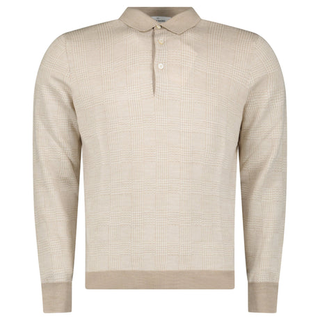 Gran Sasso Checked Wool and Silk Knitted Jumper in Light Beige - Boinclo - Outlet Sale Under Retail
