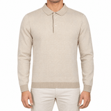 Gran Sasso Checked Wool and Silk Knitted Jumper in Light Beige - Boinclo - Outlet Sale Under Retail