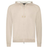 Gran Sasso Cotton - Cashmere Zip Hoodie in Beige - Boinclo - Outlet Sale Under Retail