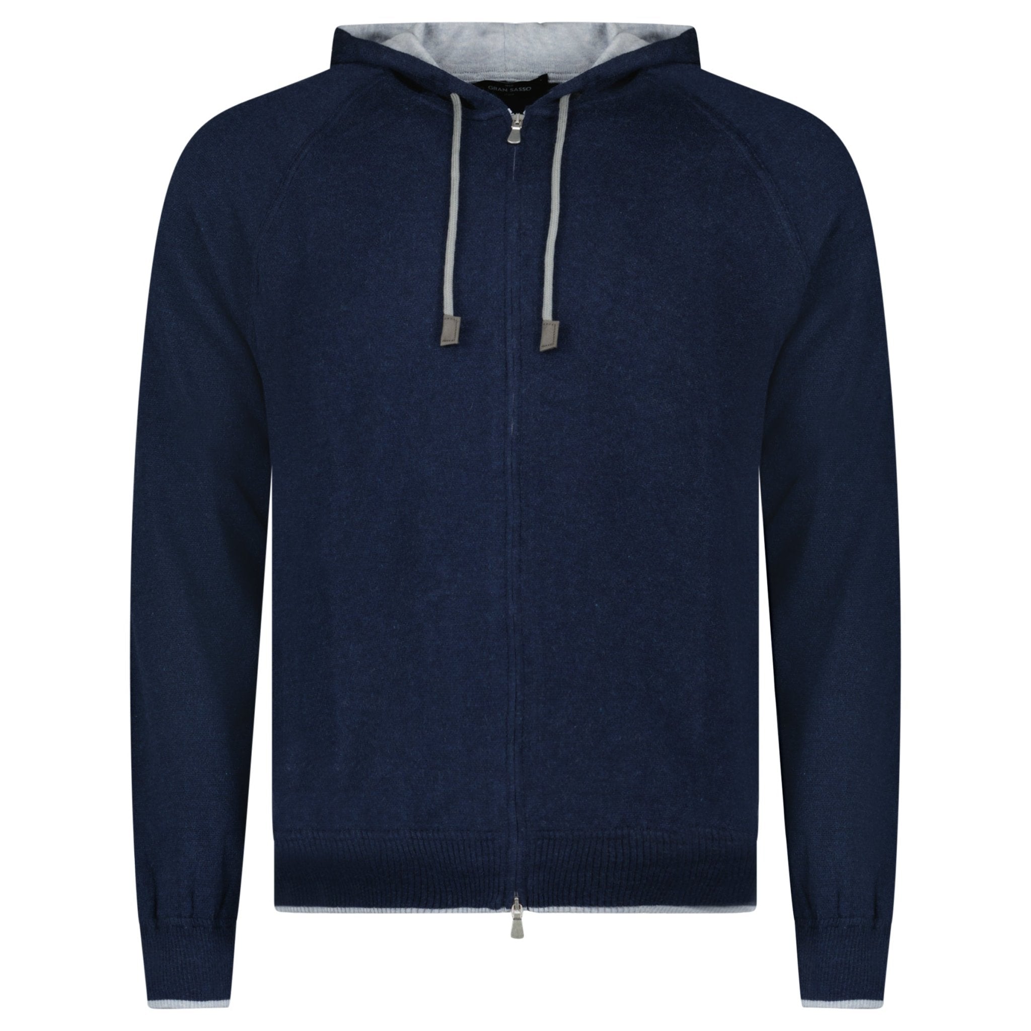 Color variation of Gran Sasso Cotton-Cashmere Zip Hoodie in Navy
