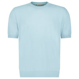 Gran Sasso Cotton Knit T-Shirt in Light Blue - Boinclo - Outlet Sale Under Retail