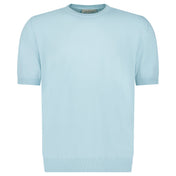 Gran Sasso Cotton Knit T-Shirt in Light Blue - Boinclo - Outlet Sale Under Retail