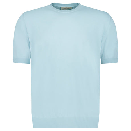 Gran Sasso Cotton Knit T-Shirt in Light Blue - Boinclo - Outlet Sale Under Retail