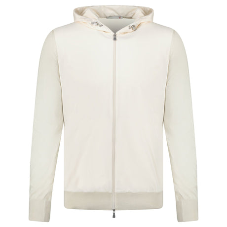 Gran Sasso Athleisure Hooded Jacket in Cream - Boinclo - Outlet Sale Under Retail