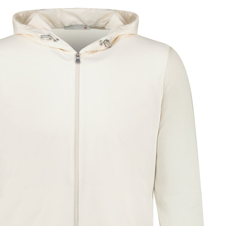 Gran Sasso Athleisure Hooded Jacket in Cream - Boinclo - Outlet Sale Under Retail