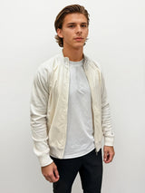 Gran Sasso Full Zip Cotton/ Nylon Jacket in Cream - Boinclo - Outlet Sale Under Retail