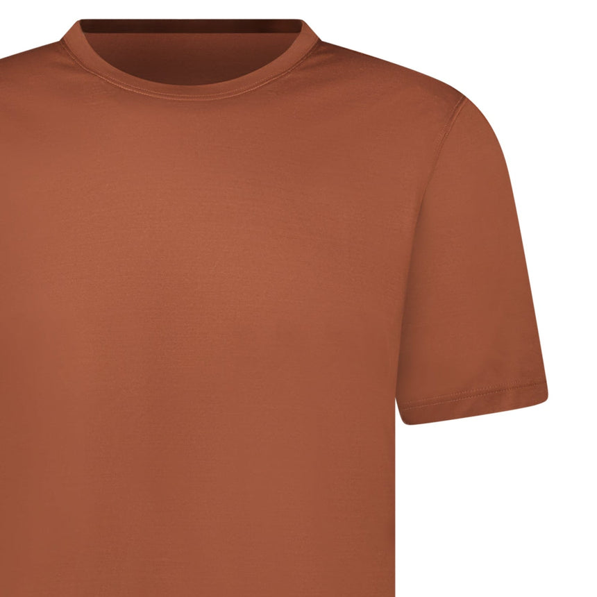 Gran Sasso Mercerised Cotton Crewneck T-Shirt in Brown - Boinclo - Outlet Sale Under Retail
