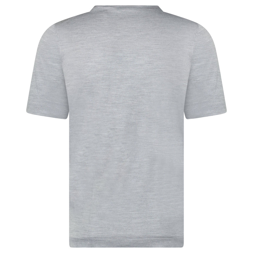 Gran Sasso Short Sleeve Wool/Silk/Cashmere Crewneck in Light Grey - Boinclo - Outlet Sale Under Retail