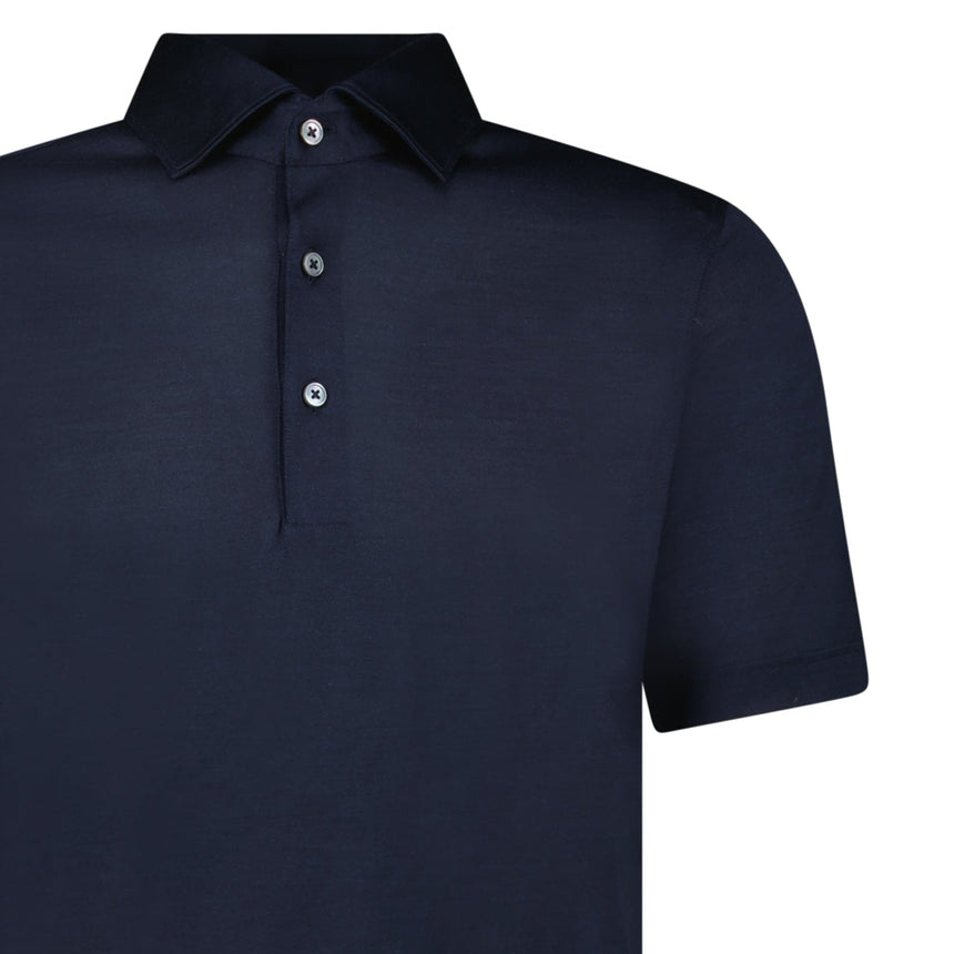 Gran Sasso Silk Polo Shirt in Navy - Boinclo - Outlet Sale Under Retail