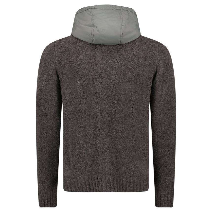 Gran Sasso Knitted Hybrid Zip Jacket in Grey - Boinclo - Outlet Sale Under Retail
