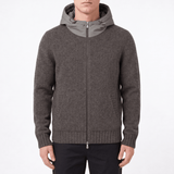 Gran Sasso Knitted Hybrid Zip Jacket in Grey - Boinclo - Outlet Sale Under Retail