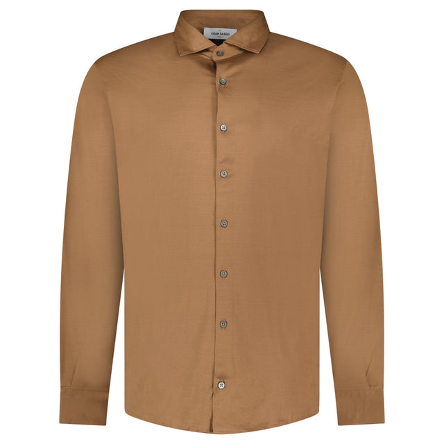 Gran Sasso Mercerized Cotton Jersey Shirt in Brown - Boinclo - Outlet Sale Under Retail