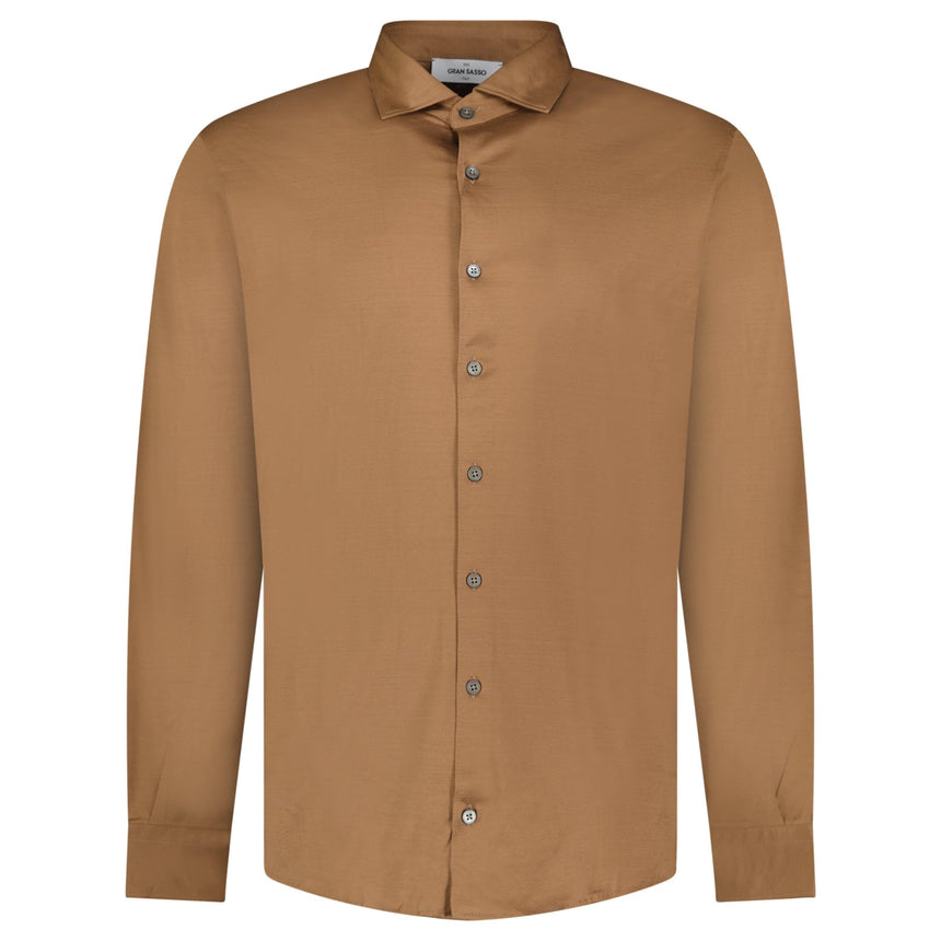Gran Sasso Mercerized Cotton Jersey Shirt in Brown - Boinclo - Outlet Sale Under Retail