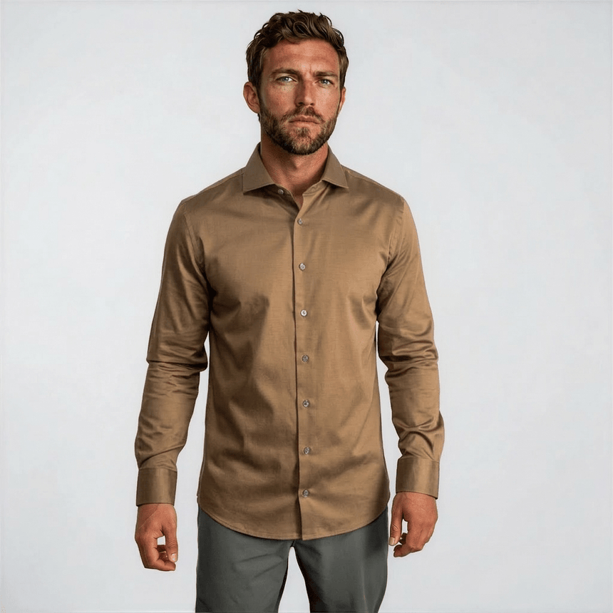 Gran Sasso Mercerized Cotton Jersey Shirt in Brown - Boinclo - Outlet Sale Under Retail