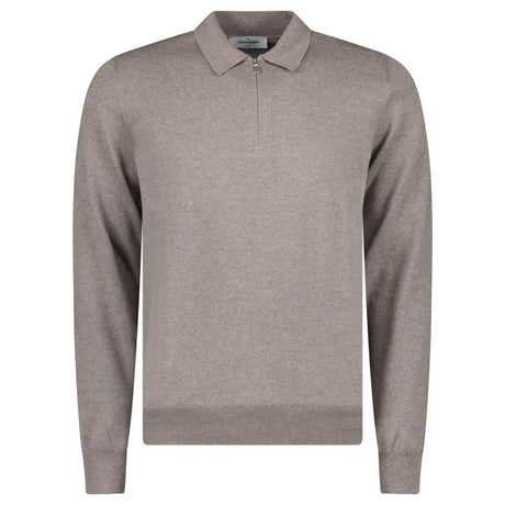 Gran Sasso Merino Wool Zip Polo in Brown - Boinclo - Outlet Sale Under Retail