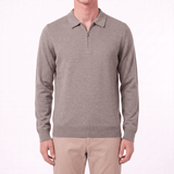 Gran Sasso Merino Wool Zip Polo in Brown - Boinclo - Outlet Sale Under Retail
