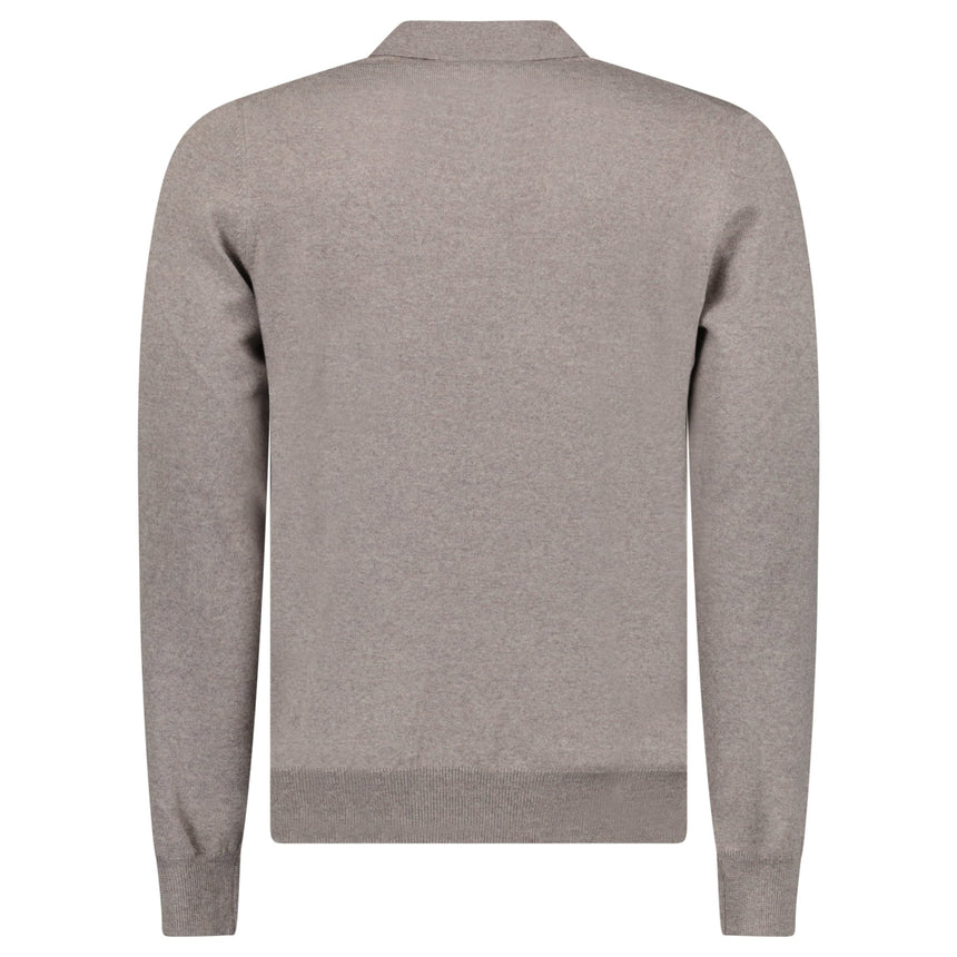 Gran Sasso Merino Wool Zip Polo in Brown - Boinclo - Outlet Sale Under Retail
