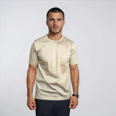 Gran Sasso Pure Cotton T-Shirt in Beige - Boinclo - Outlet Sale Under Retail