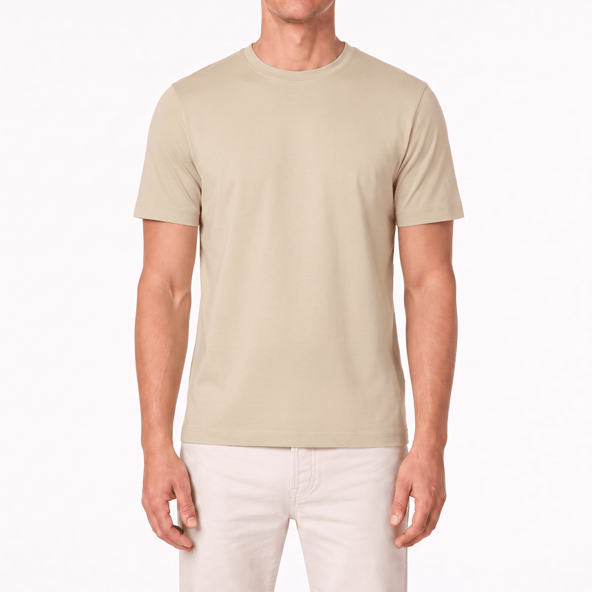 Gran Sasso Pure Cotton T-Shirt in Beige - Boinclo - Outlet Sale Under Retail