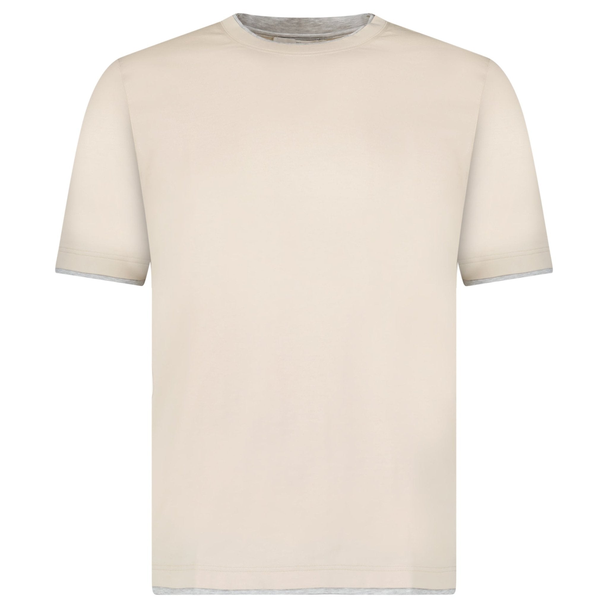 Color variation of Gran Sasso Pure Cotton T-Shirt in Beige / Light Grey