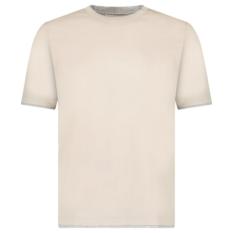 Gran Sasso Pure Cotton T-Shirt in Beige / Light Grey - Boinclo - Outlet Sale Under Retail