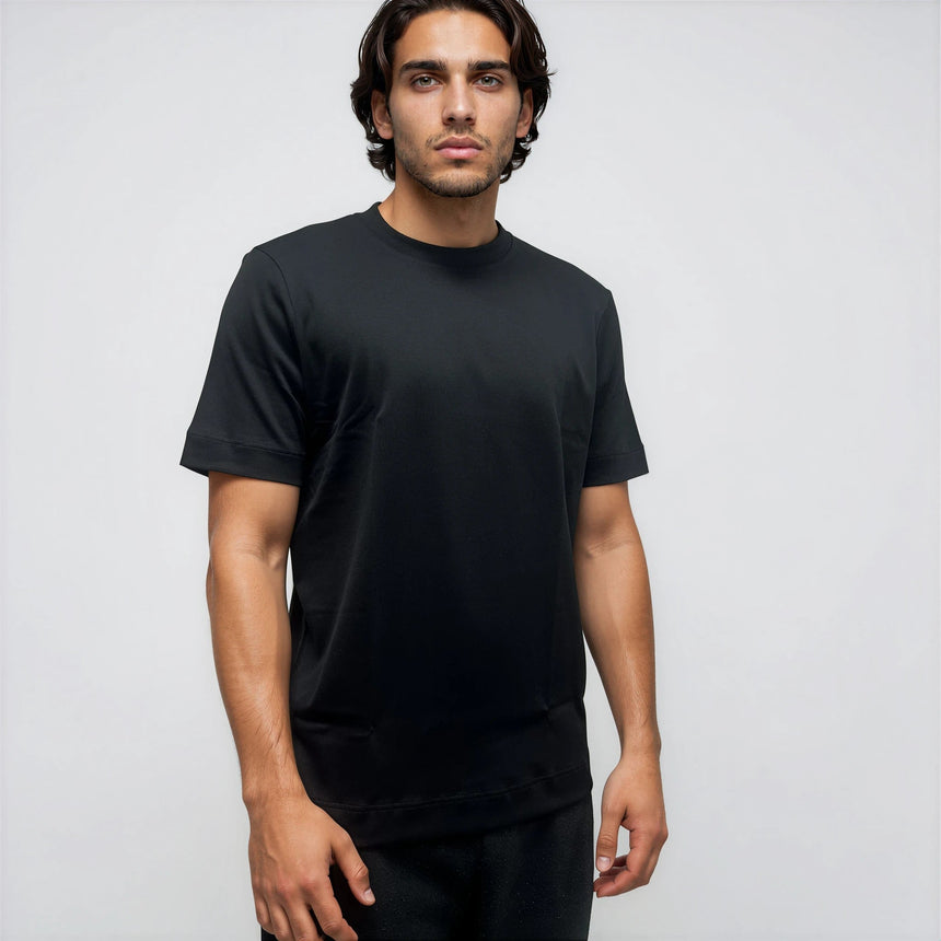 Gran Sasso Pure Cotton T-Shirt in Black - Boinclo - Outlet Sale Under Retail