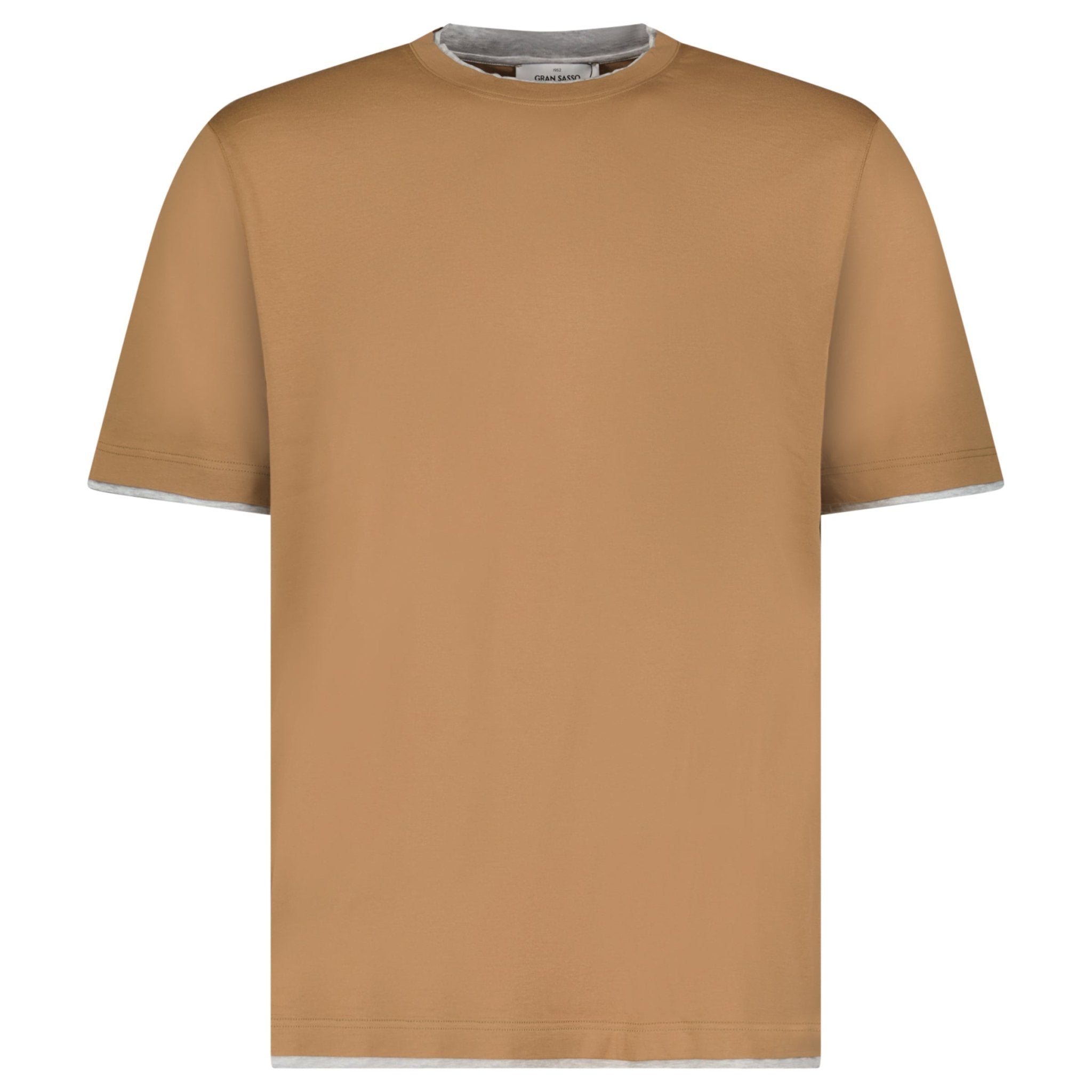 Color variation of Gran Sasso Pure Cotton T-Shirt in Brown / Light Grey