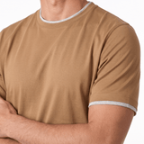 Gran Sasso Pure Cotton T-Shirt in Brown / Light Grey - Boinclo - Outlet Sale Under Retail