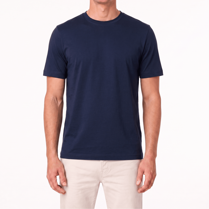 Gran Sasso Pure Cotton T-Shirt in Navy - Boinclo - Outlet Sale Under Retail