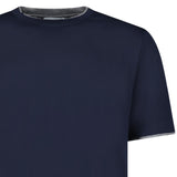 Gran Sasso Pure Cotton T-Shirt in Navy / Light Grey - Boinclo - Outlet Sale Under Retail