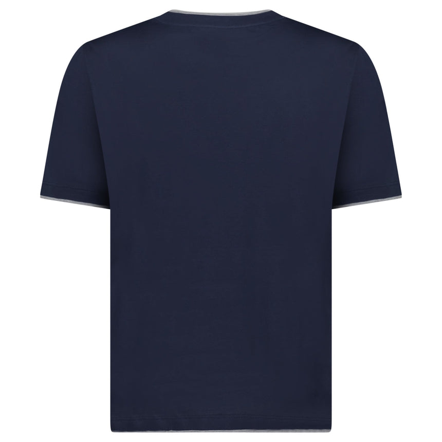 Gran Sasso Pure Cotton T-Shirt in Navy / Light Grey - Boinclo - Outlet Sale Under Retail