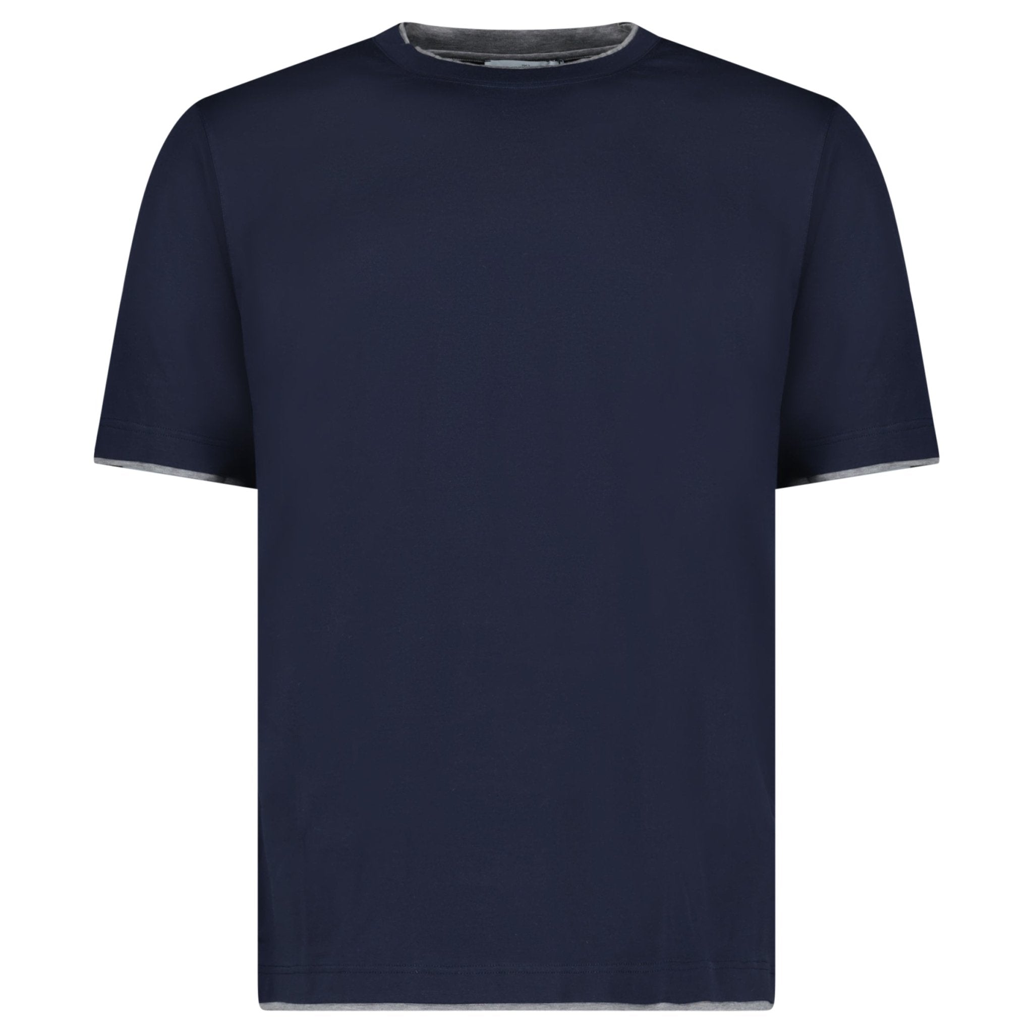 Color variation of Gran Sasso Pure Cotton T-Shirt in Navy / Light Grey