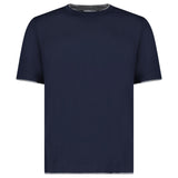 Gran Sasso Pure Cotton T-Shirt in Navy / Light Grey - Boinclo - Outlet Sale Under Retail