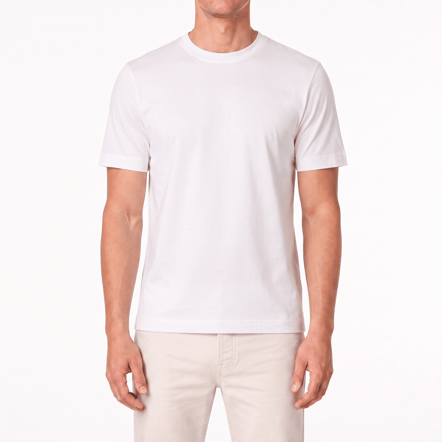 Gran Sasso Pure Cotton T-Shirt in White - Boinclo - Outlet Sale Under Retail